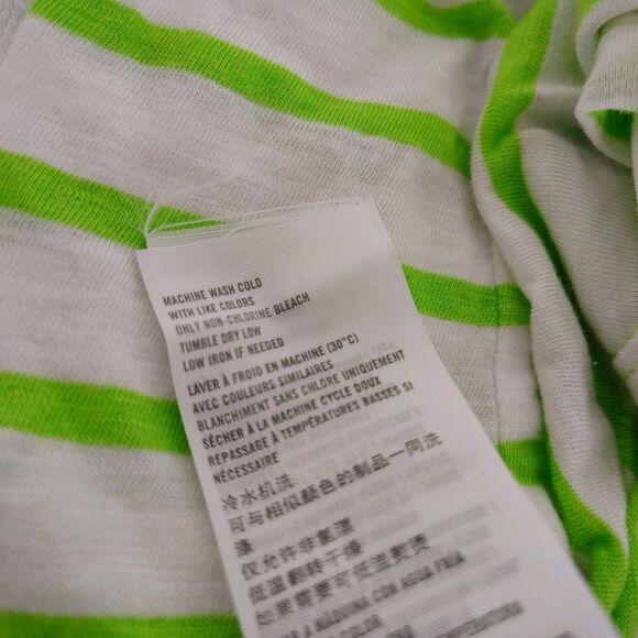 Abercrombie & Fitch Neon Green Striped Tank Top XS Logo Pocket Preppy Y2K Beachy - Picture 7 of 10